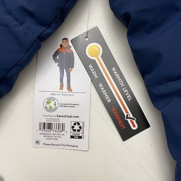 Member's Mark Boy's Wind Resistant Hooded Full Zip Puffer Jacket Size 3T - Picture 7 of 16